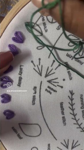 Fishbone Stitch for beginner embroidery #embroidery #handembroidery #art #short
