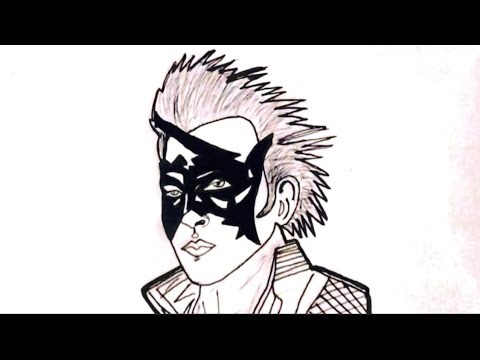 How to draw Hrithik Roshan /krish draw /easy draw krish 