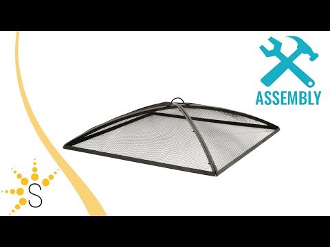 Sunnydaze Square Outdoor Fire Pit Spark Screen - P-KF-SQS-KD