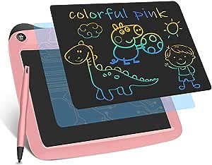 LCD Writing Tablets, Drawing Doodle Board 9 Inch Digital eWriter for Kids Portable Electronic Graphics Pink
