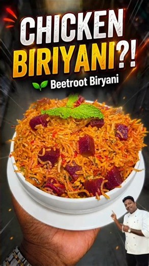 CHICKEN BIRYANI?! Nope... It's Beetroot Biryani! 🌱❤️ #chefdinu