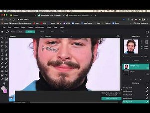 Using the Clone Stamp and Heal Tool to Remove Face Tattoos in Pixlr