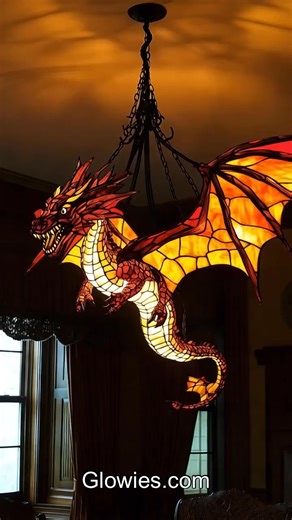 68K views · 2.3K reactions | Fire dragon stained glass chandeliers...
