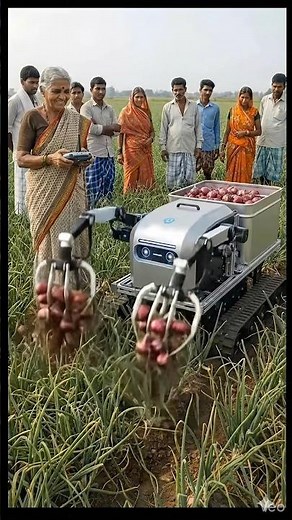 AI Robot Onion Harvesting | Smart Farming Technology in India 🚜🧅 | #farming #shorts