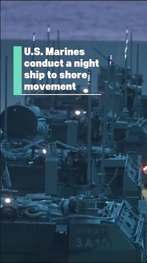 U.S. Marines conduct a night ship to shore movement