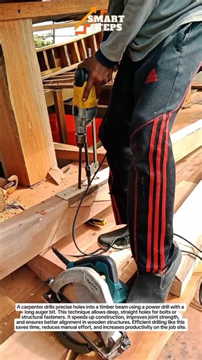 Smart Wood Drilling Technique for Stronger Timber Frames! 🔩🪵