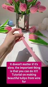 59K views · 607 reactions | It doesn't matter if it's slow, the important thing is that you can do it!!! Tutorial on making beautiful tulips from wire fur | Fresh Graduate.id | Facebook