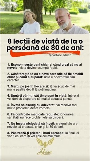 8 lecții de viață de la o persoană de 80 de ani 🤓