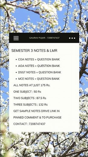 SEMESTER 3 NOTES & LMR AVAILABLE