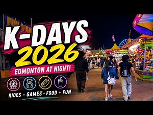 K-Days Edmonton 2026 at Night | Rides, Games, Food & Festival Lights in 4K
