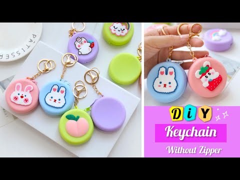 DIY cute Keychain without zipper 💕easy craft ideas / how to make/ paper craft/art and craft /tiktok