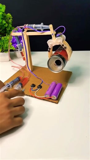 Hydraulic Robotic Claw Arm Lifts a Can | DIY Tech Build Experiment #experiment #dcmotor #robot #diy