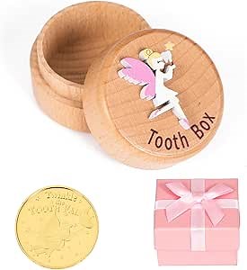 Tooth Fairy Box Keepsake with Tooth Fairy Coin and Gift Box, Baby Gift