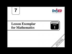 Grade 7 Q1W1:Lesson Exemplar for Mathematics