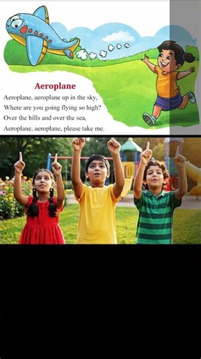 Aeroplan Poem ✈️ | Fun Kids Rhyme About Flying High | English Nursery Song #poemsong