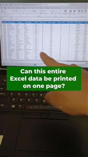 Print Entire Excel Data on One Page 🤯 #exceltips #shortsfeed #explore