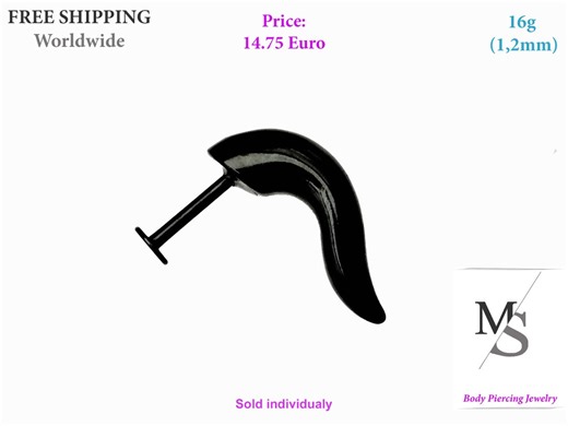 Black Claw Labret, Curved Spike Lip Piercing, 16g Surgical Steel - Etsy