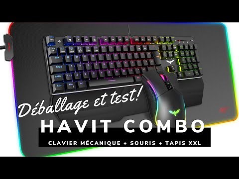 Combo Havit Gaming: Clavier Mécanique, Souris et Tapis XXL lumineux !!! Déballage et test