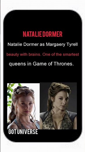 Natalie Dormer as Margaery Tyrell | Game of Thrones Smartest Queen 👑