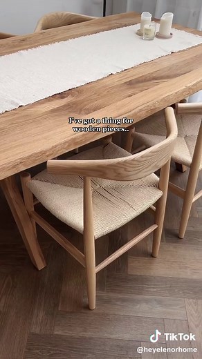 Dreamy Dining Table Set Up with Rustic Oak Table and Scandinavian Style Chairs