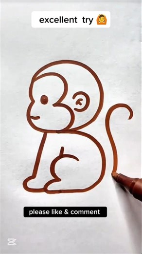 Cute Monkey Drawing 🐒 | Simple Hand Sketch Art | Beginner Drawing