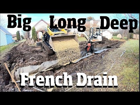 How to Install a French Drain: pricing, tools, setting elevations. 4k video
