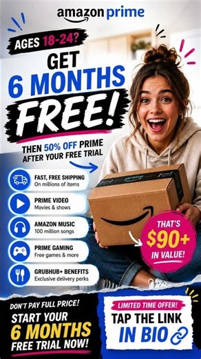 Are you 18-24? Get 6 Months of Amazon Prime FREE!