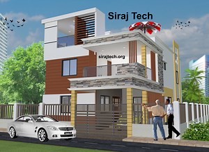 Duplex house design in Bangladesh - চার রুমের ডুপ্লেক্স বাড়ির ডিজাইন