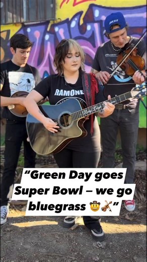 When Green Day goes Super Bowl, we go bluegrass 🤠🎻 Here’s Good Riddance like you’ve never heard it.” Do you want to hear the full version? #greenday #goodriddance #superbowl #superbowlmusic #bluegrasscover #acousticcover #countrymusic #americana #musicreels #livemusic #viralmusic #love #God #watertower Water Tower Ruby Leigh @topfans #share | Ruby Leigh