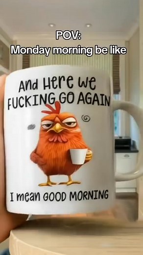 🤣The Grumpy Chicken's Morning "Greeting"!​ A hilariously relatable mug for coffee lovers, making it the perfect gift for your favorite "morning person".🐓 | Likelyable-AB