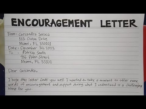 How To Write An Encouragement Letter Step by Step Guide | Writing Practices