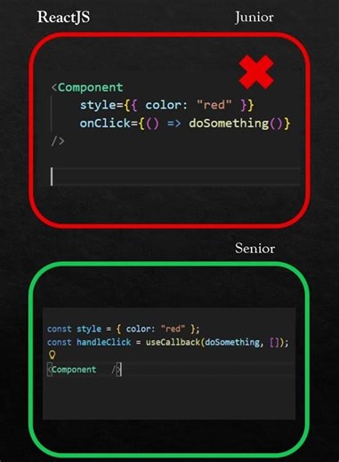 Junior vs senior react-js developer , useCallback #shorts #viralshorts #coding #react #js
