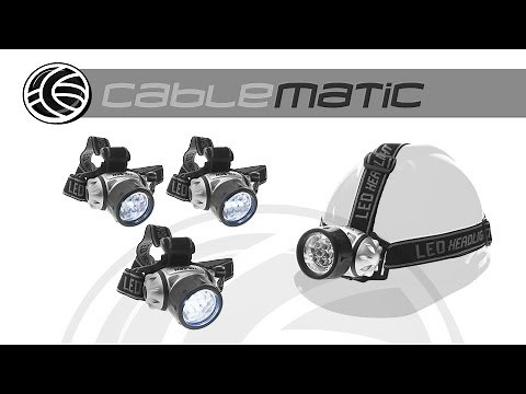 Linterna frontal LED para la cabeza o casco distribuido por CABLEMATIC ®