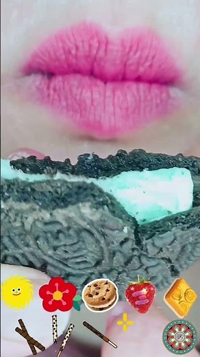 ASMR Green Mint Oreo Crunchy Eating Sounds #chewchewasmr575