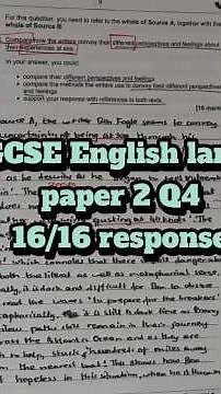 GCSE English language: paper 2: question 4 full mark response ￼