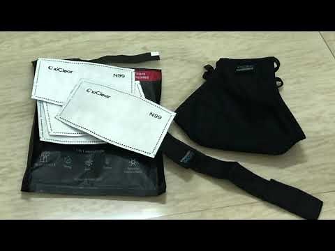 OxiClear N99 Anti Pollution reusable Face Mask with 4 Activated Carbon Filters & Detachable Headband