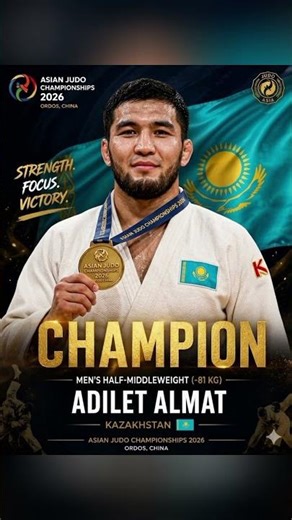 Almat won the gold in Men's Half-Middleweight at the Asian Judo Championship 2026 #judo #martialarts