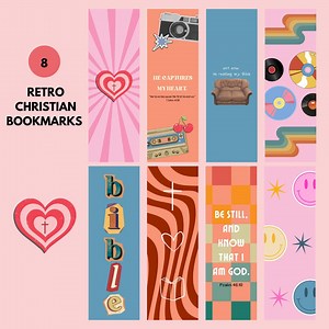 8 Christian Scripture Bookmarks Retro Style (digital Download) - Etsy