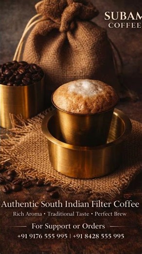 Best South Indian Filter Coffee Powder with Brass Dabara Set | Subam Coffee ☕
