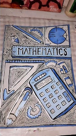 Decorating My Mathematics Notebook Cover 📓✨ | School Aesthetic Drawing
