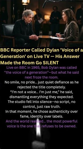 BBC Reporter Called Dylan 'Voice of a Generation' on Live TV His Answer Made the Room Go SILENT
