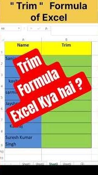 what is trim Formula of Excel | excel trim Formula | trim function of Excel | shorts | viral | yt