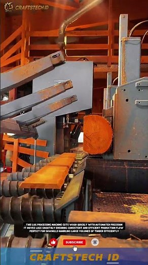 Automated & High-Efficiency Log Processing Machine for Cutting and Handling Wood in Sawmill Operati