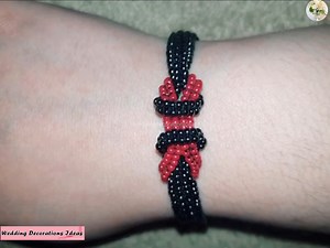 How to Make Black and Red Knotted Bracelet Tutorial | Wedding Decoration Ideas