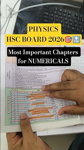 Most Important Chapters For Numericals in Physics 🔝 #hscboard2026 #ajjusirphysics #physicsnumericals