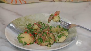 67K views · 627 reactions | It's all about the fresh herbs and flavorful mustard vinaigrette in Geoffrey Zakarian's lightened-up take on this must-make potato salad! 朗凜 Watch #TheKitchen, Saturdays at 11a|10c! Get the recipe: https://foodtv.com/41GptSC | Food Network | Facebook