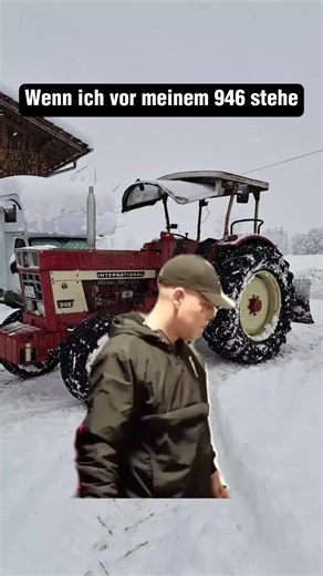 International 946 Tractor Snow Plowing in Bavaria, Germany