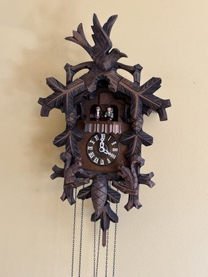 VTG Cuckoo Clock 3-Weight Musical Dancers Animated Squirrels A. Schneider -READ! | eBay