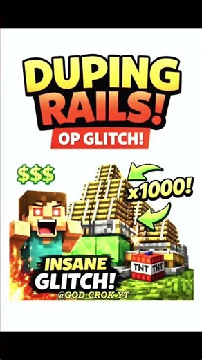 Minecraft Rail Duping Glitch 😳 INFINITE Rails! #minecraft #minecraftshorts #shorts