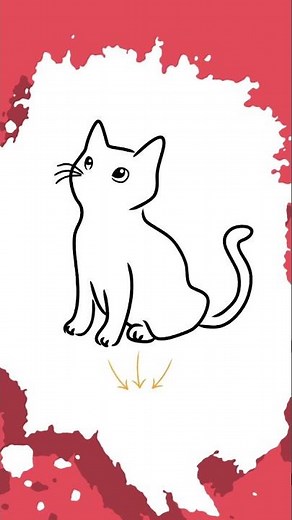 Wie man einfach eine Katze Schritt für Schritt zeichnet #shorts